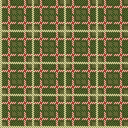 Seamless checkered shades of green vector pattern as a tartan plaidのイラスト素材