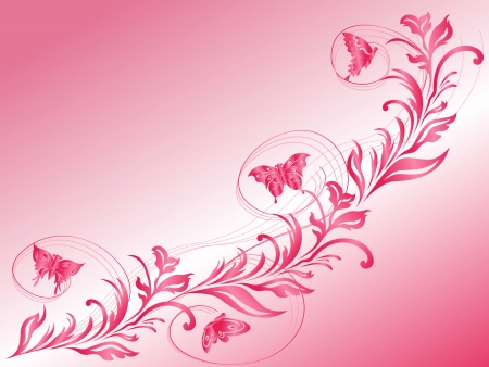 Butterflies flying a beautiful twigのイラスト素材