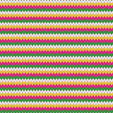 Knitting seamless vector pattern as a simple texture in white, yellow, pink and green colours on a violet backgroundのイラスト素材