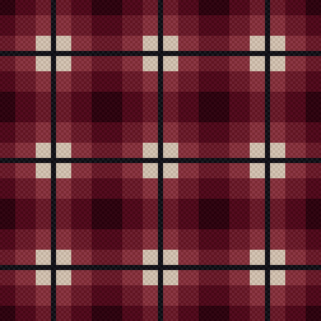 Rectangular seamless vector fabric pattern mainly in marsala color with dark gray linesのイラスト素材