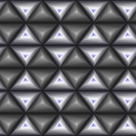 Creative abstract seamless vector pattern with concentric triangle shapes forming whirling sequences in grey and bluish huesのイラスト素材