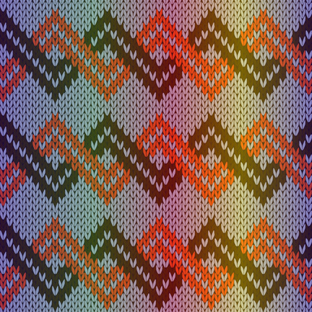 Knitting seamless multicolor vector pattern as a fabric textureのイラスト素材