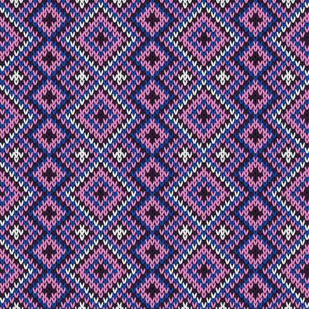 Geometric seamless knitting vector pattern in various colorsのイラスト素材