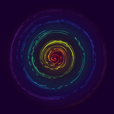 Colorful haze whirl vector pattern with rounded shapeless smears on the dark blue backgroundのイラスト素材