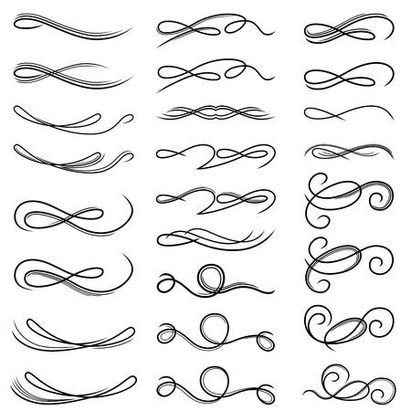 Set of swirl border design elementsのイラスト素材