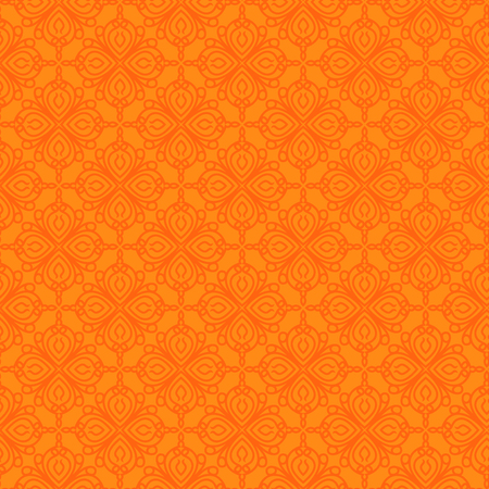 Seamless antique pattern with orange ornament on the bright background as a fabric textureのイラスト素材