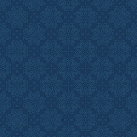 Seamless antique ornament in dark blue tones as a fabric textureのイラスト素材