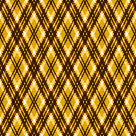 Seamless rhombic illustration pattern as a tartan plaid mainly in brown and yellow colorsのイラスト素材