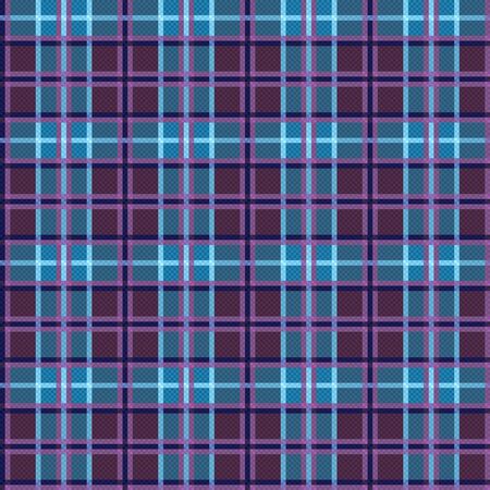 Seamless checkered shades of muted blue, magenta and violet illustration pattern as a tartan plaidのイラスト素材