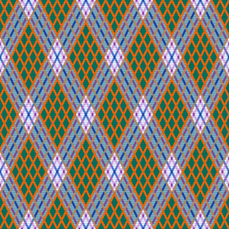 Rhombic seamless illustration pattern as a tartan plaid mainly in various motley colors