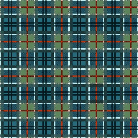 Colorful tartan Scottish seamless pattern mainly in muted blue and green colors, texture for tartan, plaid, tablecloths, clothes, bedding, blankets and other textileのイラスト素材