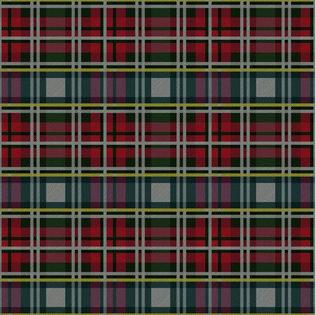 Tartan Scottish seamless pattern in green, red, yellow and grey hues, texture for flannel shirt, plaid, tablecloths, clothes, blankets and other textileのイラスト素材
