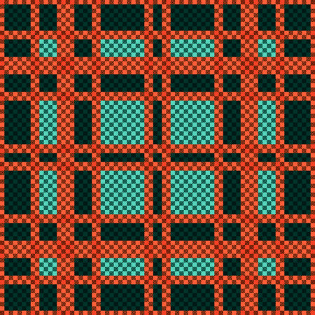 Tartan Scottish seamless pattern mainly in green and orange hues, texture for tartan, plaid,...