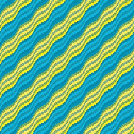 Wavy seamless vector patterns in yellow and blue hues with smooth transitionのイラスト素材