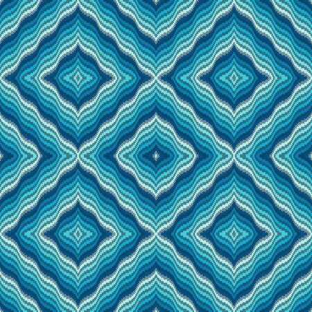Ornamental seamless vector pattern with wavy lines in blue huesのイラスト素材