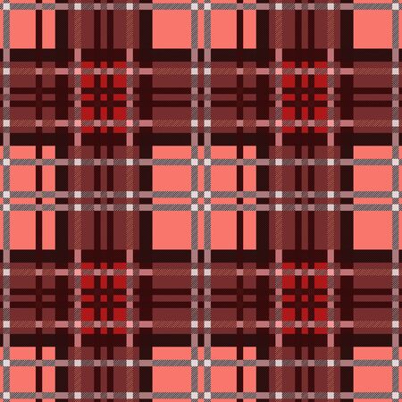 Tartan Scottish seamless pattern in orange and brown hues, texture for flannel shirt, plaid, tablecloths, clothes, blankets and other textileのイラスト素材