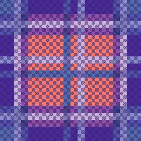Tartan Scottish seamless pattern mainly in violet and orange hues, texture for tartan, plaid, tablecloths, clothes, bedding, blankets and other textileのイラスト素材