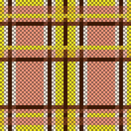 Tartan Scottish seamless pattern mainly in terracotta and brown hues, texture for flannel shirt, plaid, tablecloths, clothes, bedding, blankets and other textileのイラスト素材