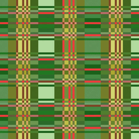 Tartan Scottish muted seamless pattern in green, khaki and pink hues, texture for flannel shirt, plaid, tablecloths, clothes, blankets and other textileのイラスト素材