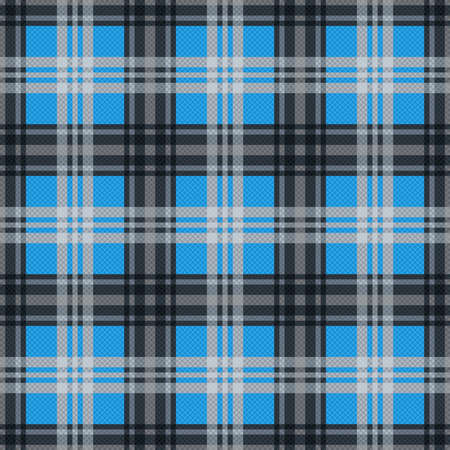 Tartan Scottish seamless pattern in blue and grey colors, texture for flannel shirt, plaid, tablecloths, clothes, blankets and other textileのイラスト素材