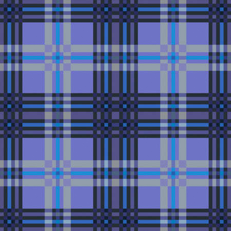 Tartan Scottish seamless pattern in blue, violet and gray hues with diagonal lines, texture for tartan, plaid, tablecloths, clothes, bedding, blankets and other textileのイラスト素材