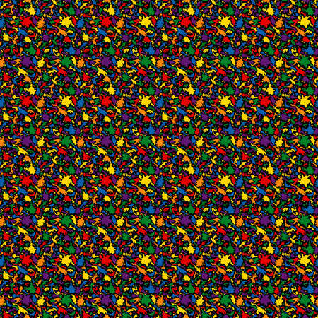 Seamless abstract pattern with chaotic and multicolor shapes, hand drawing vectorのイラスト素材