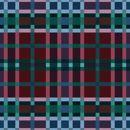 Tartan Scottish seamless pattern in muted red, blue, turquoise and green colors, texture for flannel shirt, plaid, tablecloths, clothes, blankets and other textileのイラスト素材