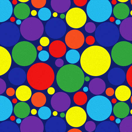 Pattern with many colourful circles over dark blue backgroundの写真素材