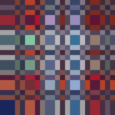 Rectangular seamless vector pattern as a tartan plaid mainly in blue, green and orange hues with diagonal lines, texture for flannel shirt, plaid, tablecloths, clothes, blankets and other textileのイラスト素材