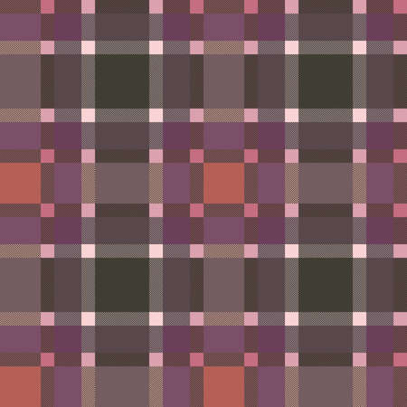 Motley seamless rectangular vector pattern as a tartan plaid mainly muted orange, khaki and pink hues with diagonal lines, texture for flannel shirt, plaid, tablecloths, clothes, blankets and other textileのイラスト素材