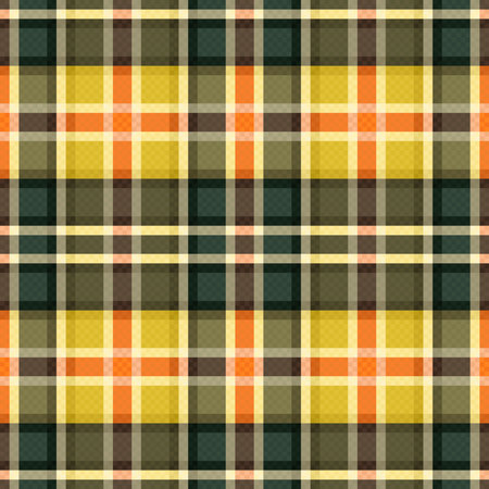 Tartan Scottish seamless pattern in muted khaki, orange and yellow colors, texture for flannel shirt, plaid, tablecloths, clothes, blankets and other textileのイラスト素材