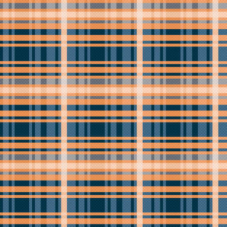 Tartan Scottish seamless pattern in muted orange and blue hues, texture for flannel shirt, plaid, tablecloths, clothes, blankets and other textileのイラスト素材