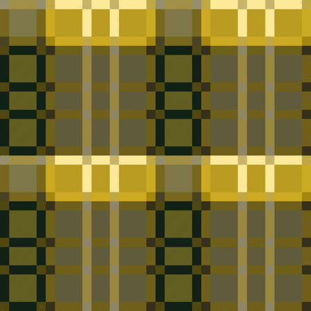 Tartan Scottish seamless pattern in muted khaki, green and yellow colors with diagonal lines, texture for flannel shirt, plaid, tablecloths, clothes, blankets and other textileのイラスト素材