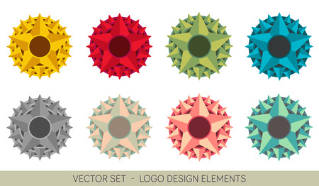 Set of colorful logo element - Starsのイラスト素材