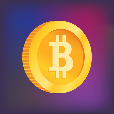 Bitcoin concept. Digital money. Block chain, finance symbol. illustration hypeのイラスト素材