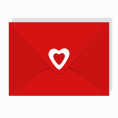a red envelope with hearts. illustration for valentine's day, love letterのイラスト素材