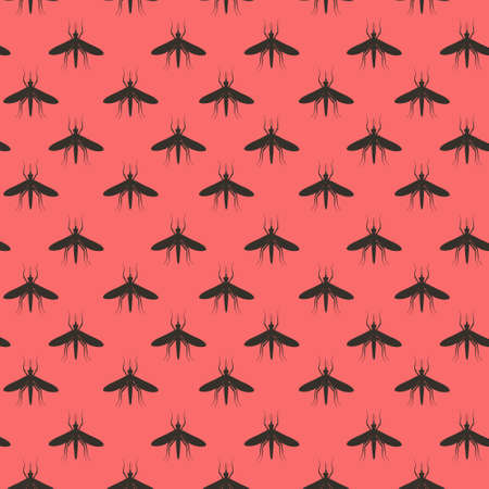 pattern with mosquitoes on a pink backgroundのイラスト素材