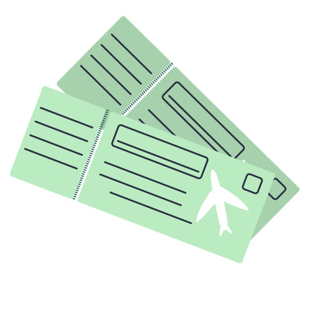 vector illustration of plane boarding tickets, isolated on a white background