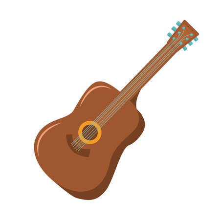 vector illustration of a guitar isolated on a white backgroundのイラスト素材