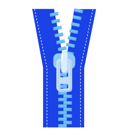 vector illustration of a zipper isolated on a white backgroundのイラスト素材