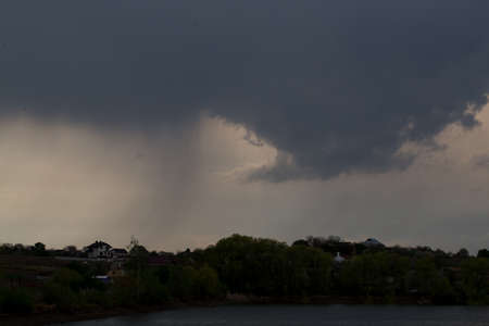 dark gray dramatic skyの写真素材