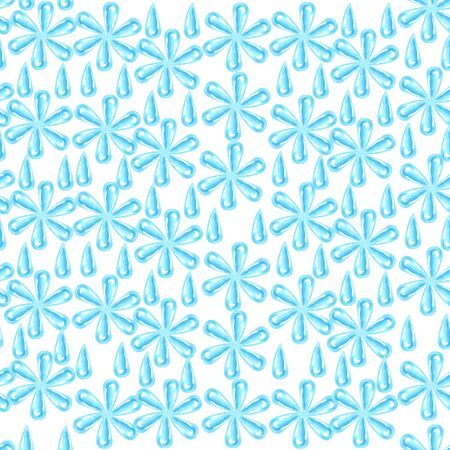 wallpaper nature watercolor on a white background blue drop flower water rain dew illustration seamless pattern freshnessの写真素材