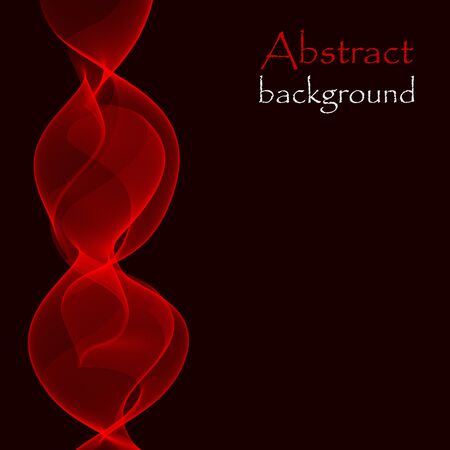 Black background with glowing red wavesのイラスト素材