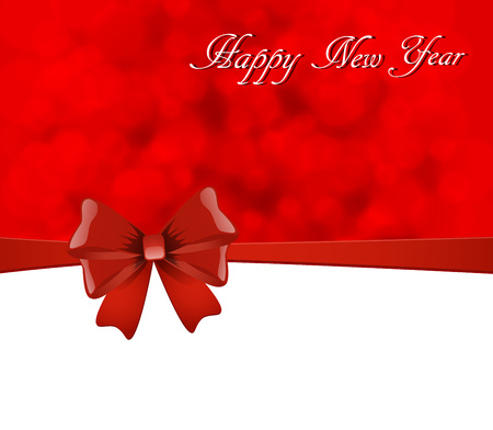 Christmas card with a red bowのイラスト素材