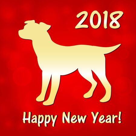 New Year's card in the year of the dog 2018のイラスト素材