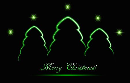 Christmas card with abstract Christmas tree.のイラスト素材