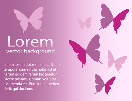 Abstract background with pink butterfliesのイラスト素材