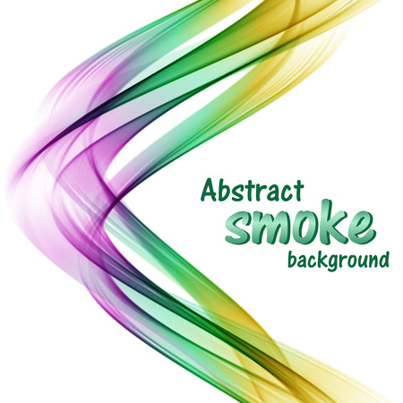 Abstract multicolored waves on white backgroundのイラスト素材