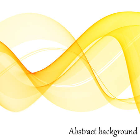 Abstract yellow waves on white backgroundのイラスト素材