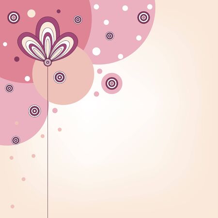 Pink background with stylized flower のイラスト素材